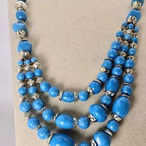 Elegant Blue Beaded Necklace